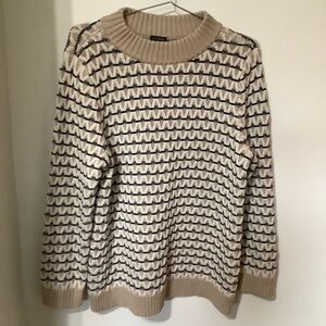 TALBOTS: Beige & Navy Sweater (NWOT)